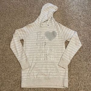 Love Pink Victoria’s Secret gray & silver tunic sweatshirt Size medium